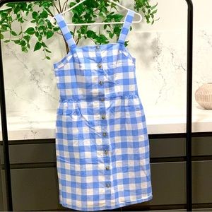 J crew blue gingham front bottom dress size 4